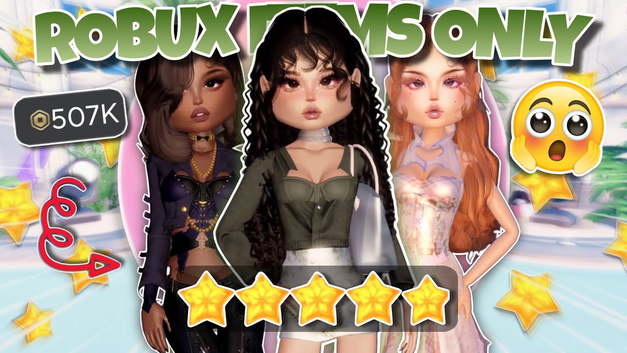 ONLY Using *ROBUX ITEMS* For EVERY Round In Dress To Impress!! (Roblox)