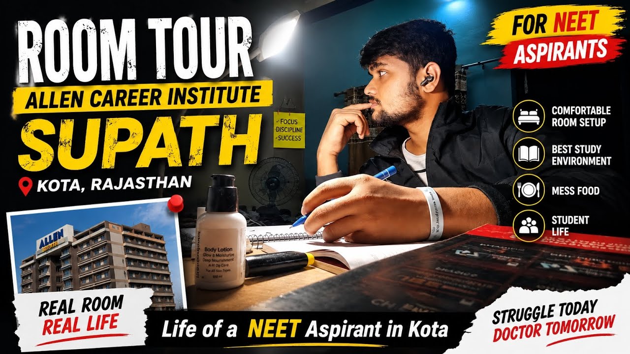 KOTA ROOM TOUR 2026 🏠 | ALLEN Supath Hostel Life for NEET Aspirants ❤️&zwj;🔥✓ Boys Hostel 