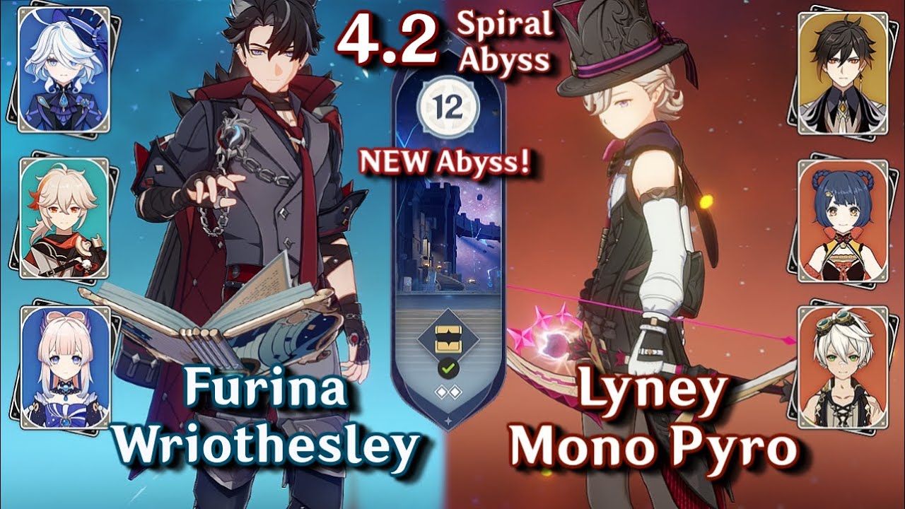 NEW SPIRAL ABYSS 4.2! C0 Wriothesley Furina Freeze & C0 Lyney Mono Pyro | Floor 12 - 9 Stars