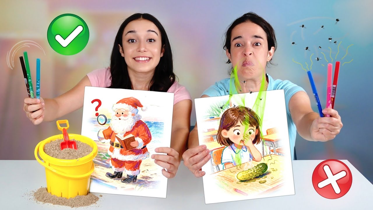 DESENHO MALUCO COM CANETINHAS DE CHEIROS BONS E RUINS ★ Desafio Divertido Colorindo com a Mamãe Fabi