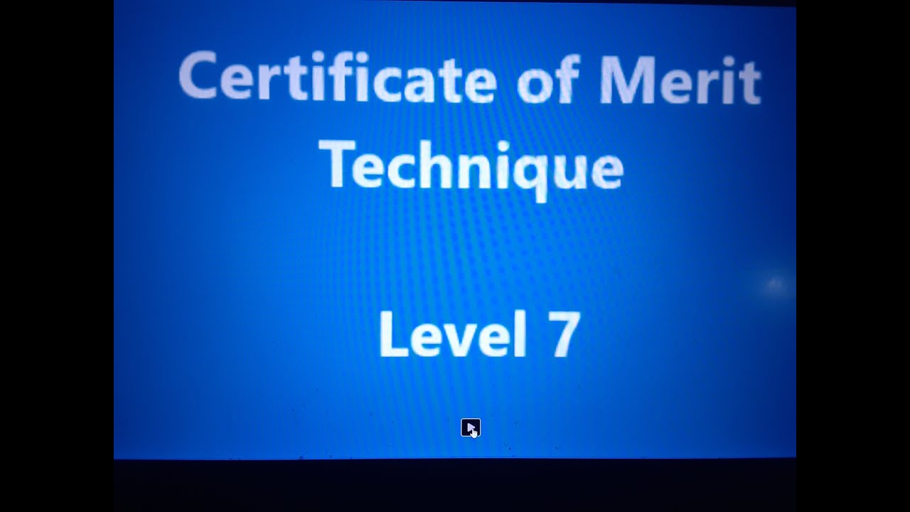 Certificate of Merit Technique, Level 7