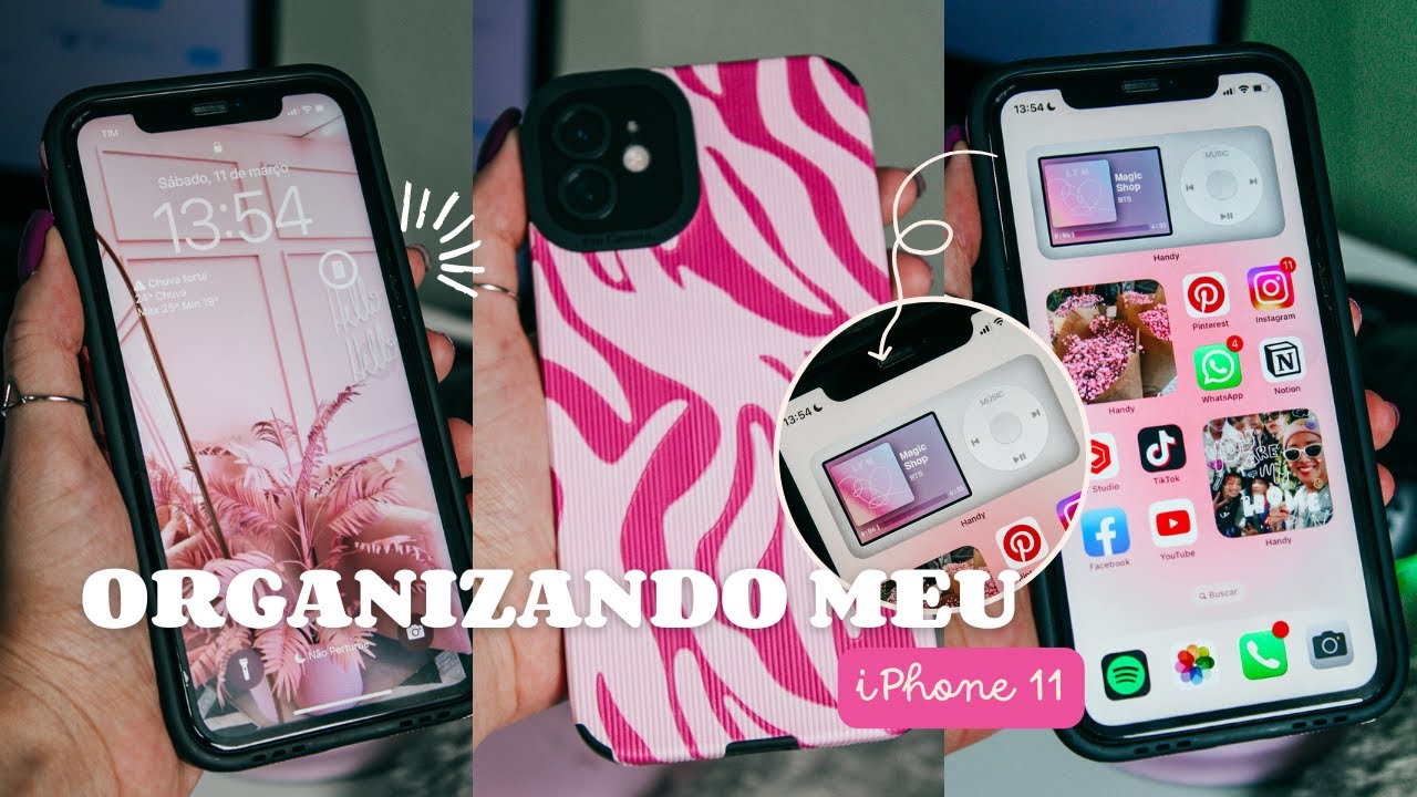 ORGANIZANDO MEU CELULAR *iPhone 11 | Capinha da SHEIN & descobri um app PERFEITO ✨