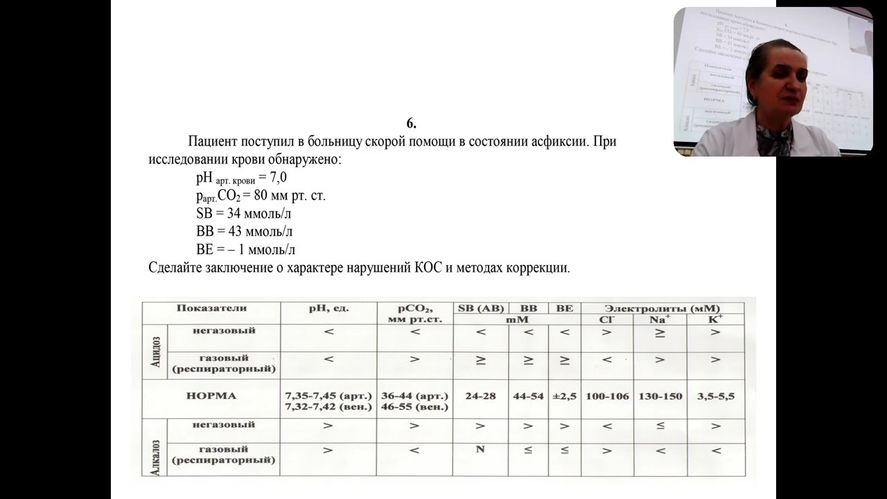 Разбор ситуационных задач по патологии кислотно-основного состояния