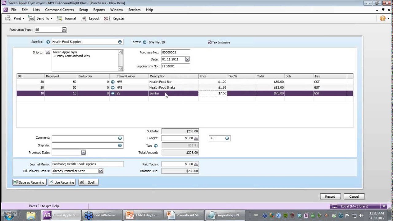 Free MYOB Training Day 5 INVENTORY (7/9)