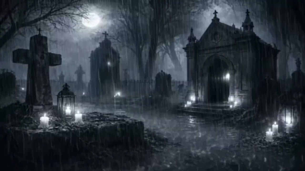 “Thunderstorm in a Haunted Graveyard ⚡🌧️ | Dark Gothic Rain Ambience (34 Minutes)”