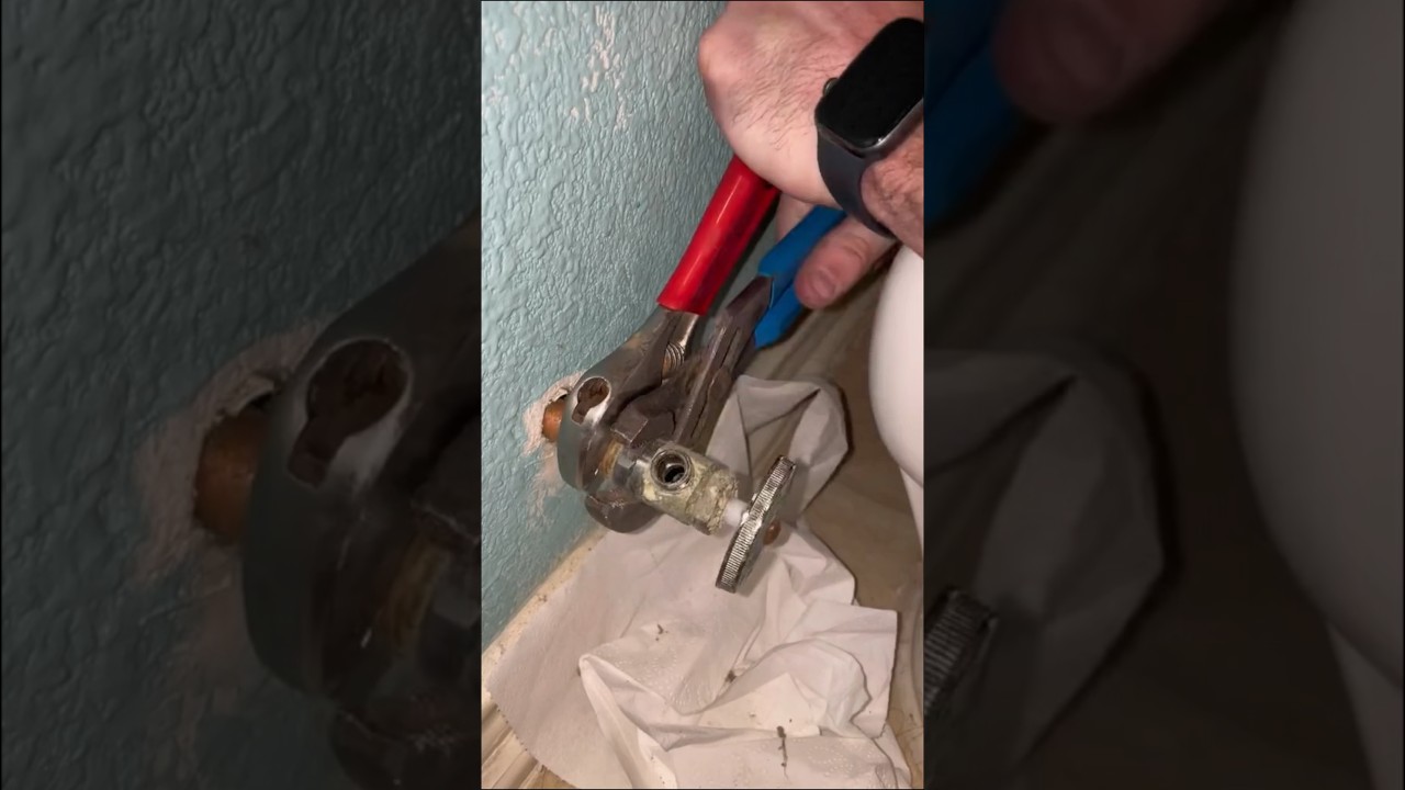 Replacing a shutoff valve for a toilet. #plumbing #plumber #howto #diy #fyp #trades