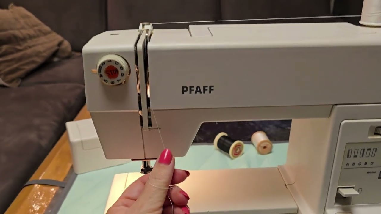 How to Thread Pfaff Varimatic 6085. Anleitung Einf&auml;deln. Пошаговая заправка нити в машинке.