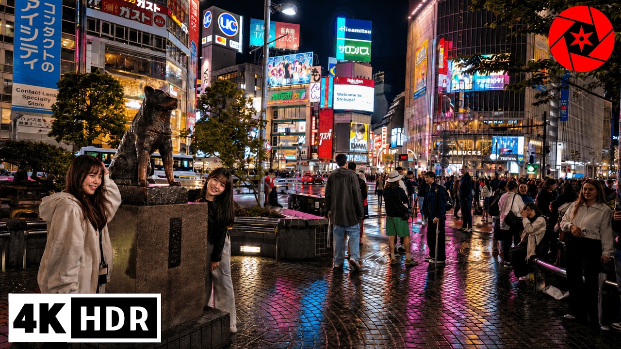 Tokyo After Dark - Shibuya Night Walk 4K HDR