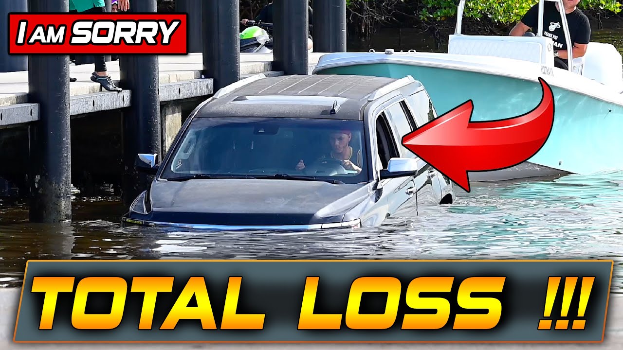 BRO IS TRYING TO STEER A FLOODED TRUCK AT THE MIAMI BOAT RAMP | BOAT ZONE