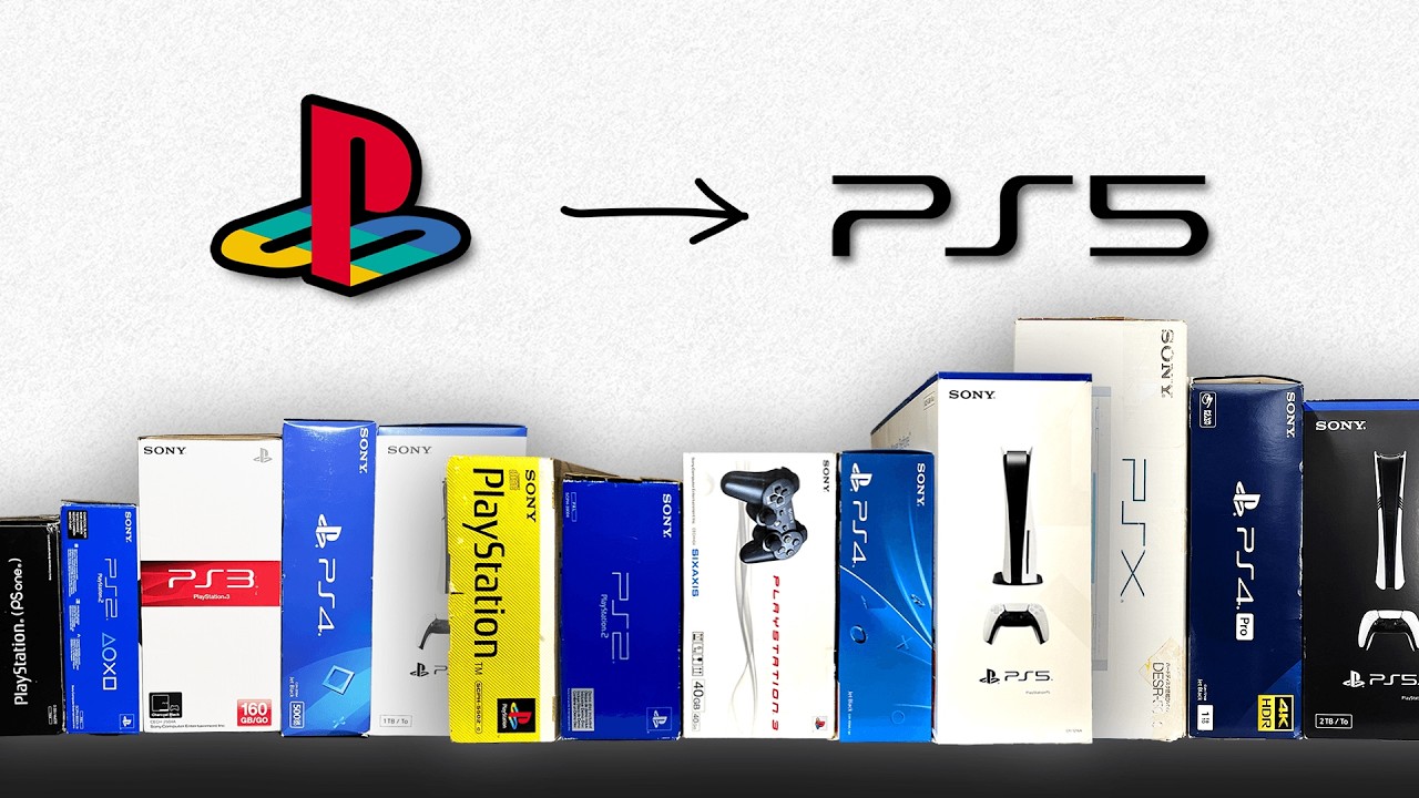 Unboxing EVERY PlayStation ever (PS1, PS2, PS3, PS4, PS5) + Gameplay