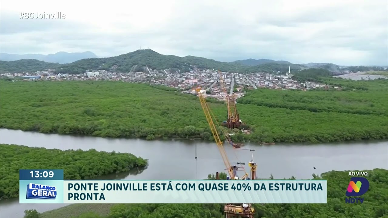 Ponte Joinville alcança quase 40% de execução e avança no início de 2026