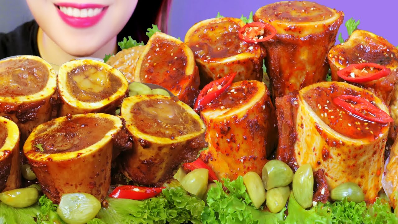 ASMR BEEF MARROW COMPILATION EATING SOUNDS | LINH ASMR