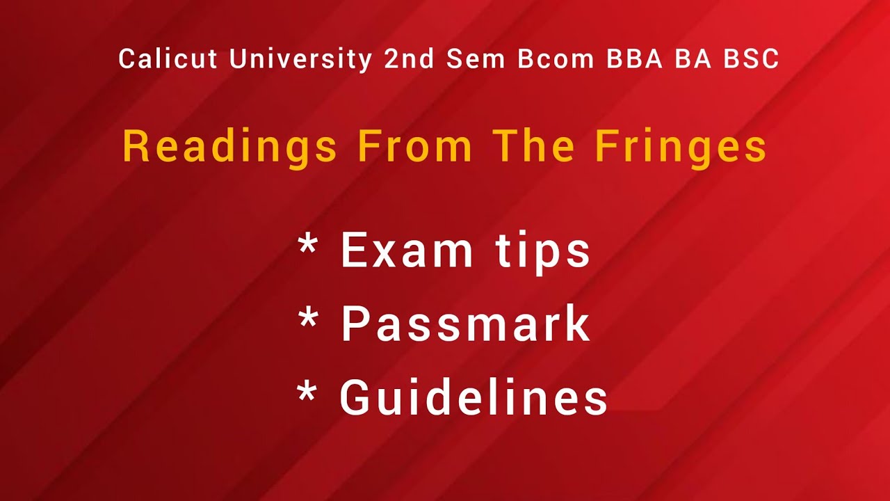 Reading From The Fringes Exam Tips Passmark And Guidelines
