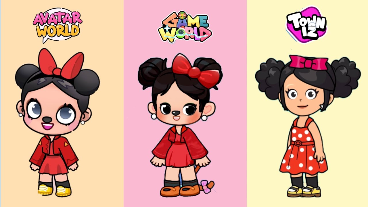 ❤️Minnie Mouse Inspired Look In 3 Gameplay#pazu #avatarworld #gameworld #dopples