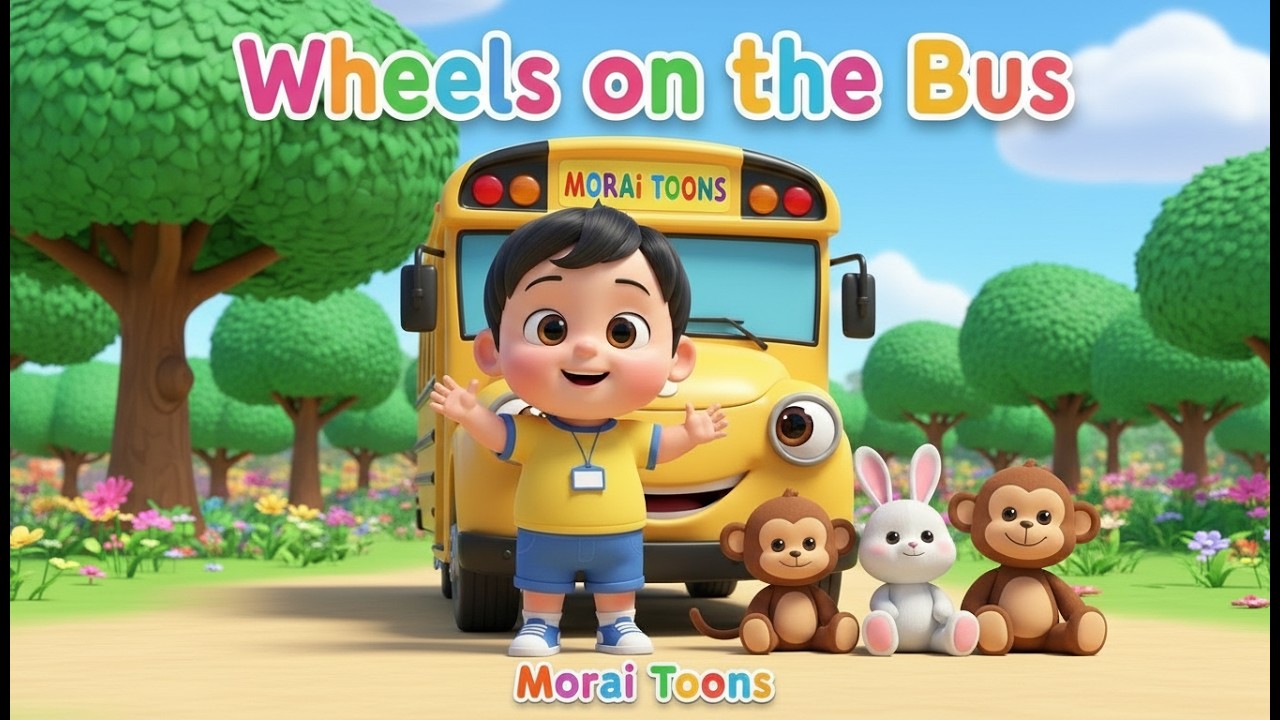 Wheels on the Bus 🚌 Fun Kids Song | Baby School Bus Adventure | Morai Toons
