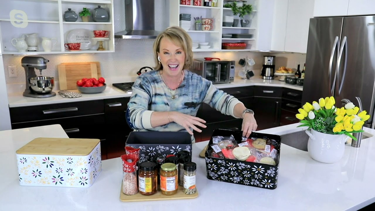 Temp-tations Metal Bread Box with Bamboo Lid on QVC