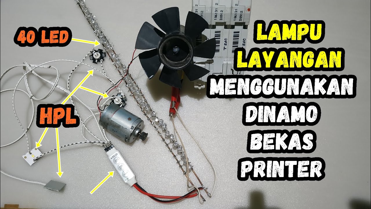 Lampu Layang layang Menggunakan Dinamo Bekas Printer