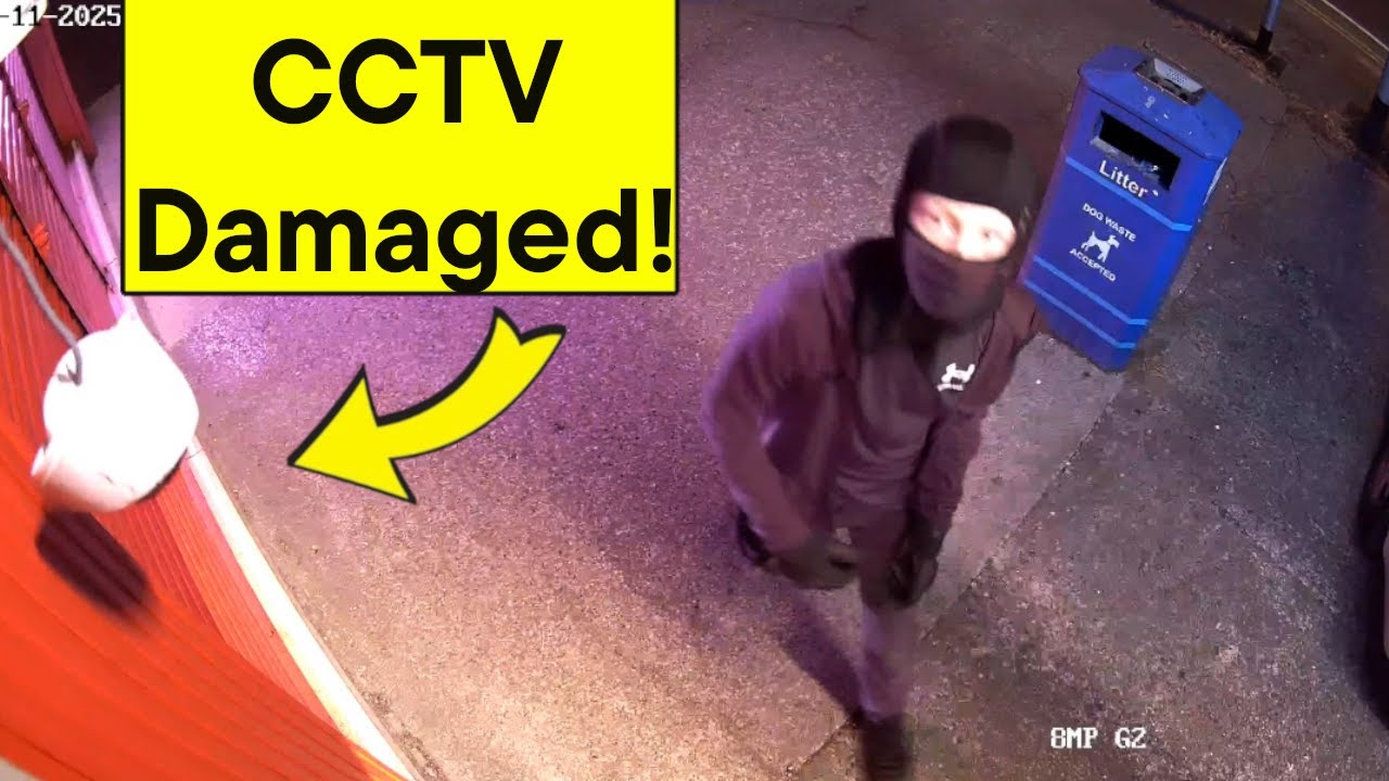 CCTV Damaged - Masked Man DAMAGES our security cameras