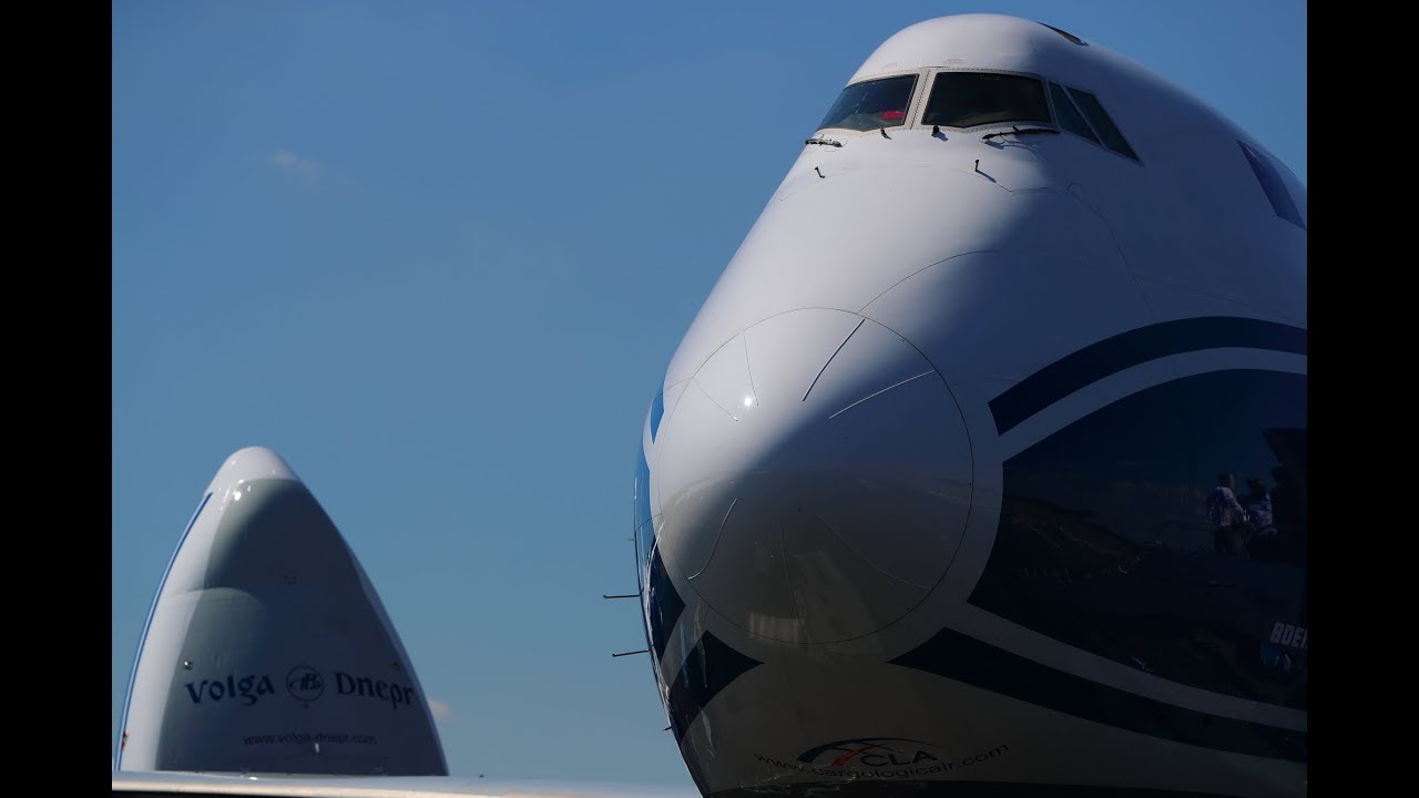 Farnborough Airshow 2018: Loading a CargoLogicAir Boeing 747-8F at FIA18