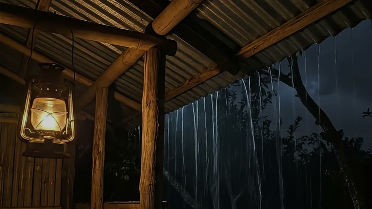 Deep Night Rain Under a Tin Roof | No Music, No Talking, Just Rain