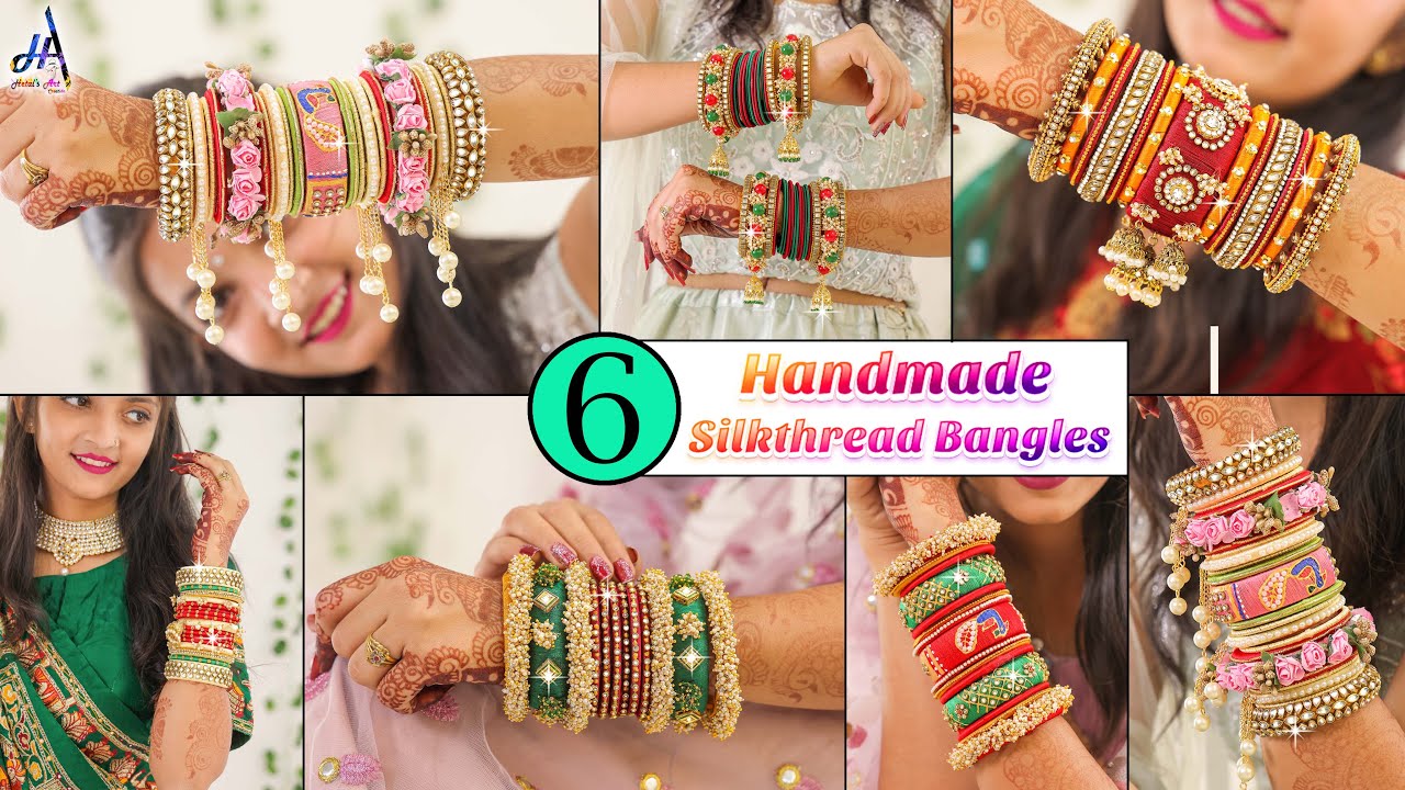 Simple Bangle Convert into New Style!.. DIY Jhumka Bangle Making At Home - Silk Thread,Bridal Chuda