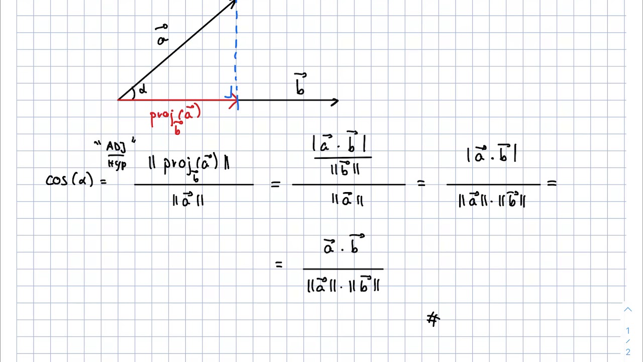 CALCUL DE L’ANGLE ENTRE DEUX VECTEURS