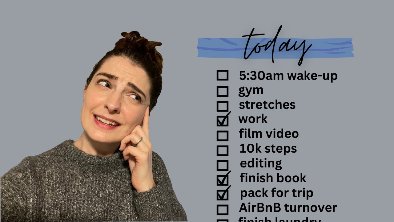 ✔️ check off my task list with me! 📖| early morning, exercise, work, editing, packing, slight chaos