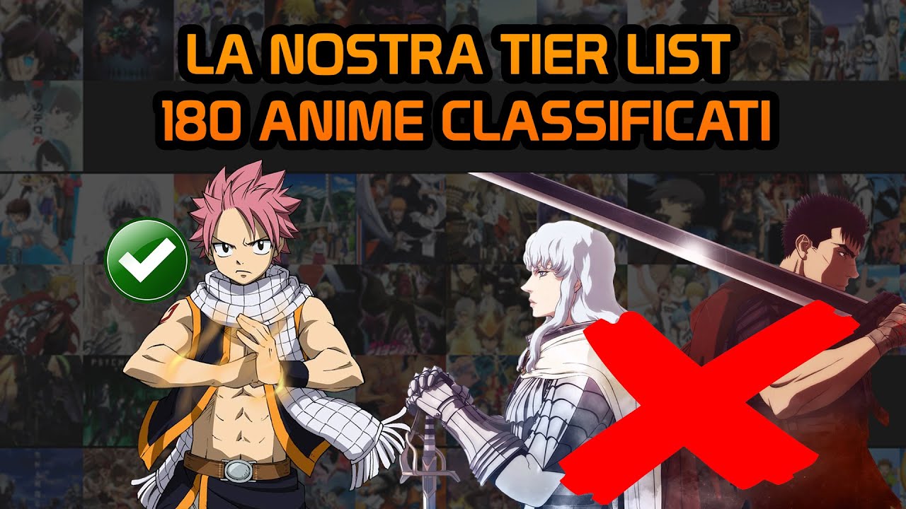 CLASSIFICA DEI NOSTRI 180 ANIME -  TIER LIST - ANIME ITA