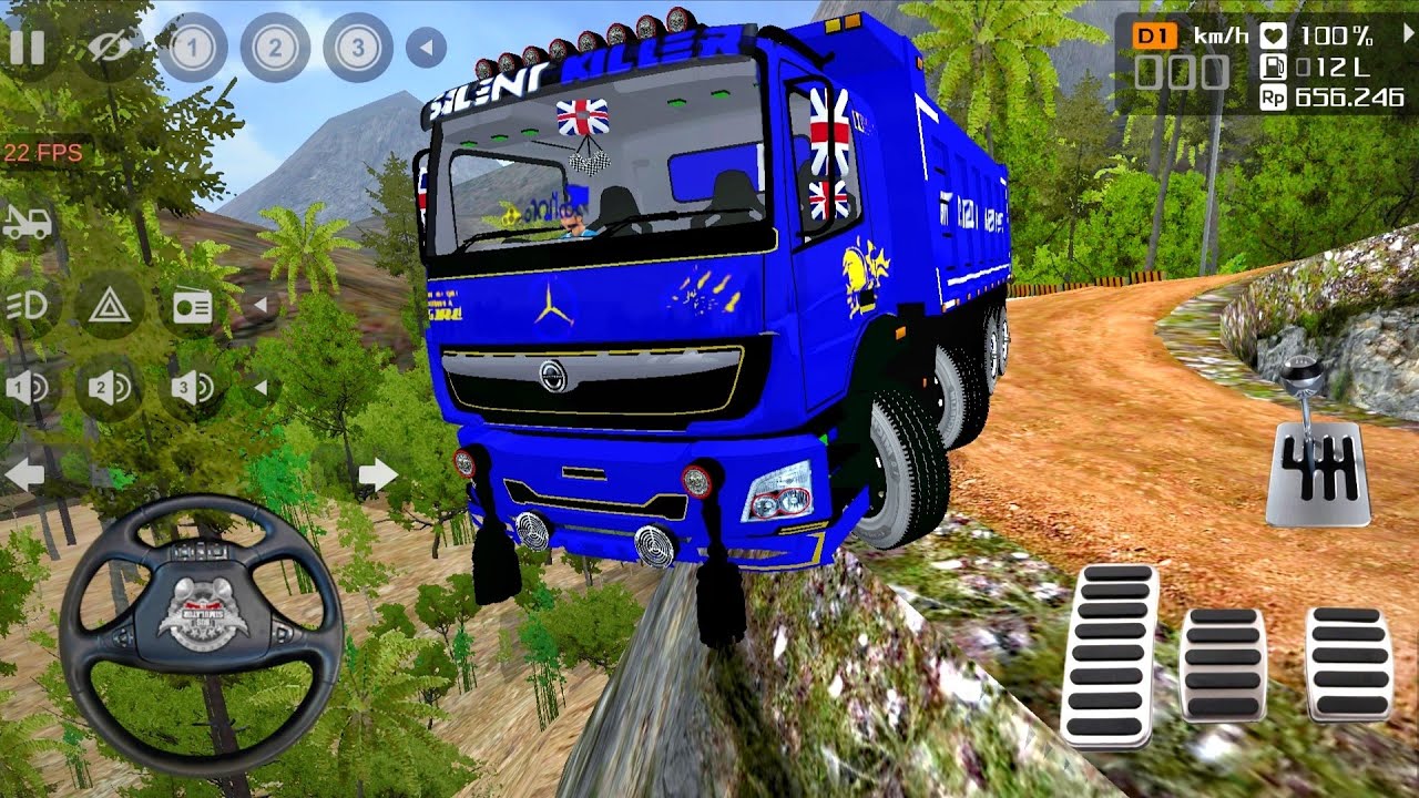12 Wheeler 6x6 Power Full Truck Stones Transport Driving In Off-road | Latest Off-road Gameplay 
