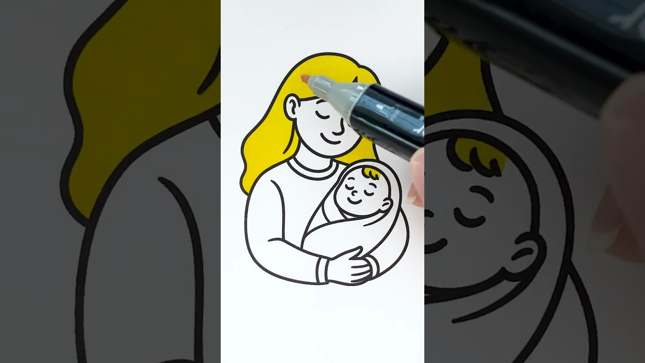 💕 Barbie Mom & Baby 👩&zwj;🍼 Glitter Art for Kids ✨ #barbie #art #mothersday #mother #baby #love