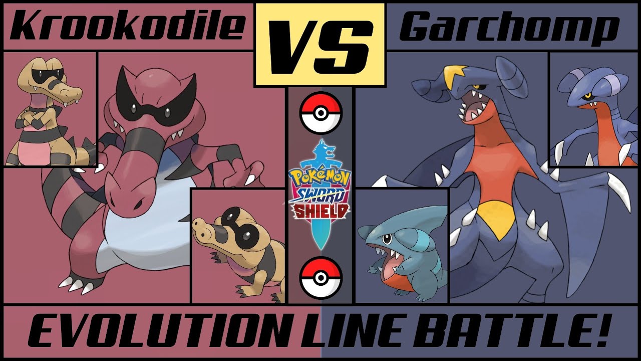 KROOKODILE vs GARCHOMP - Evolution Line Battle