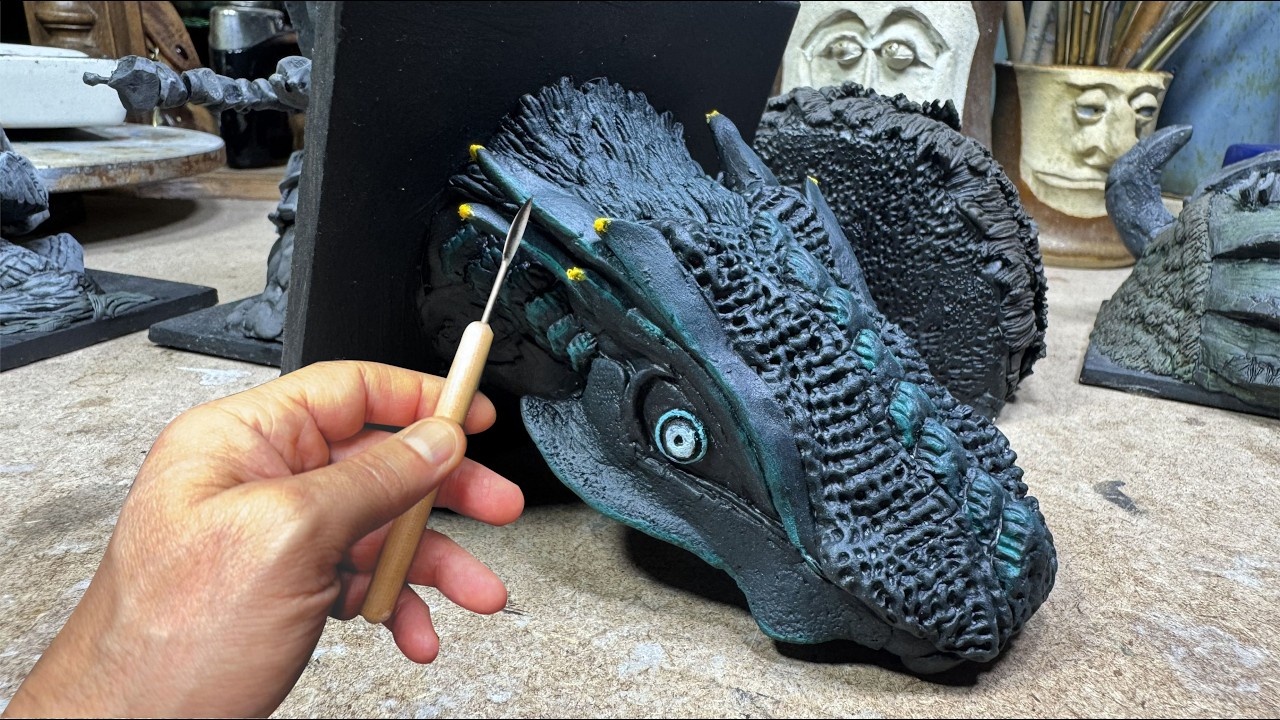 MODELANDO HYDRUS - COLOSSO 7 - SHADOW OF THE COLOSSUS  #3dprinting #dragon #artist #sculpture