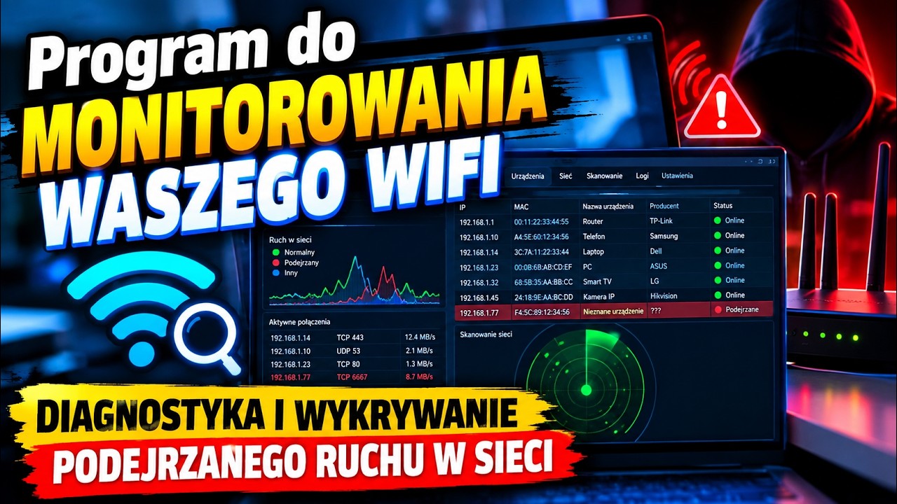 Program do monitorowania waszego WIFI - diagnostyka i wykrywanie podejrzanego ruchu w sieci