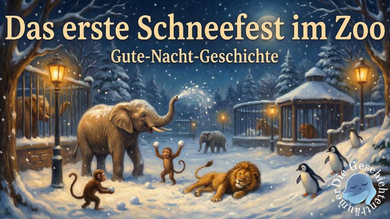 Das erste Schneefest im Zoo – Gute Nacht Geschichte für Kinder