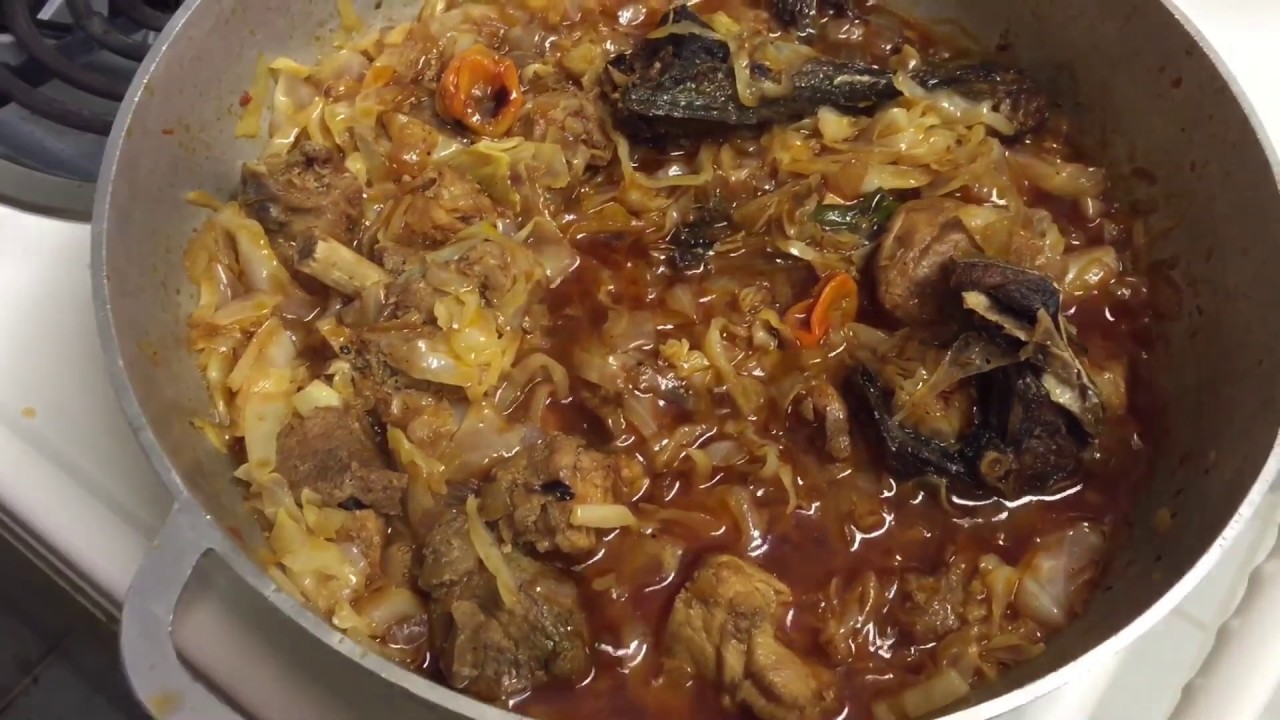 Liberian fried Cabbage soup