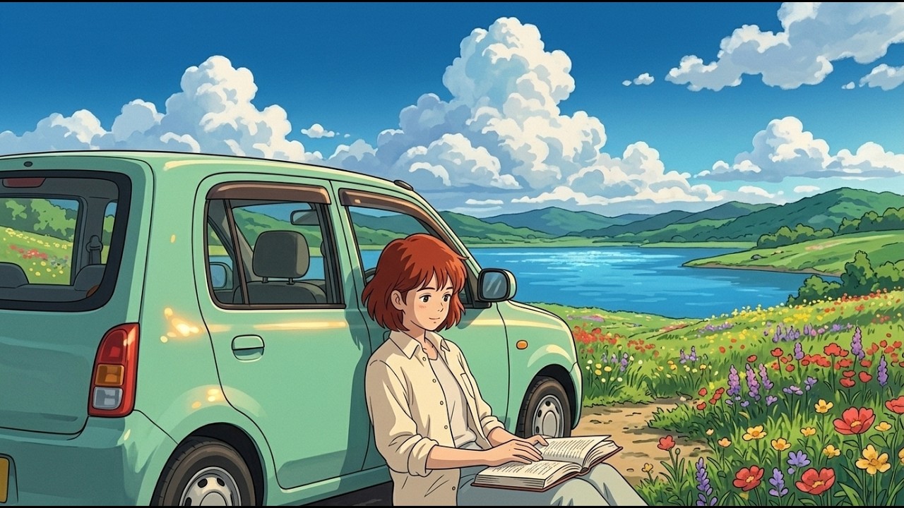 Hana’s Quiet Escape🚗🌿 || Ghibli-style video