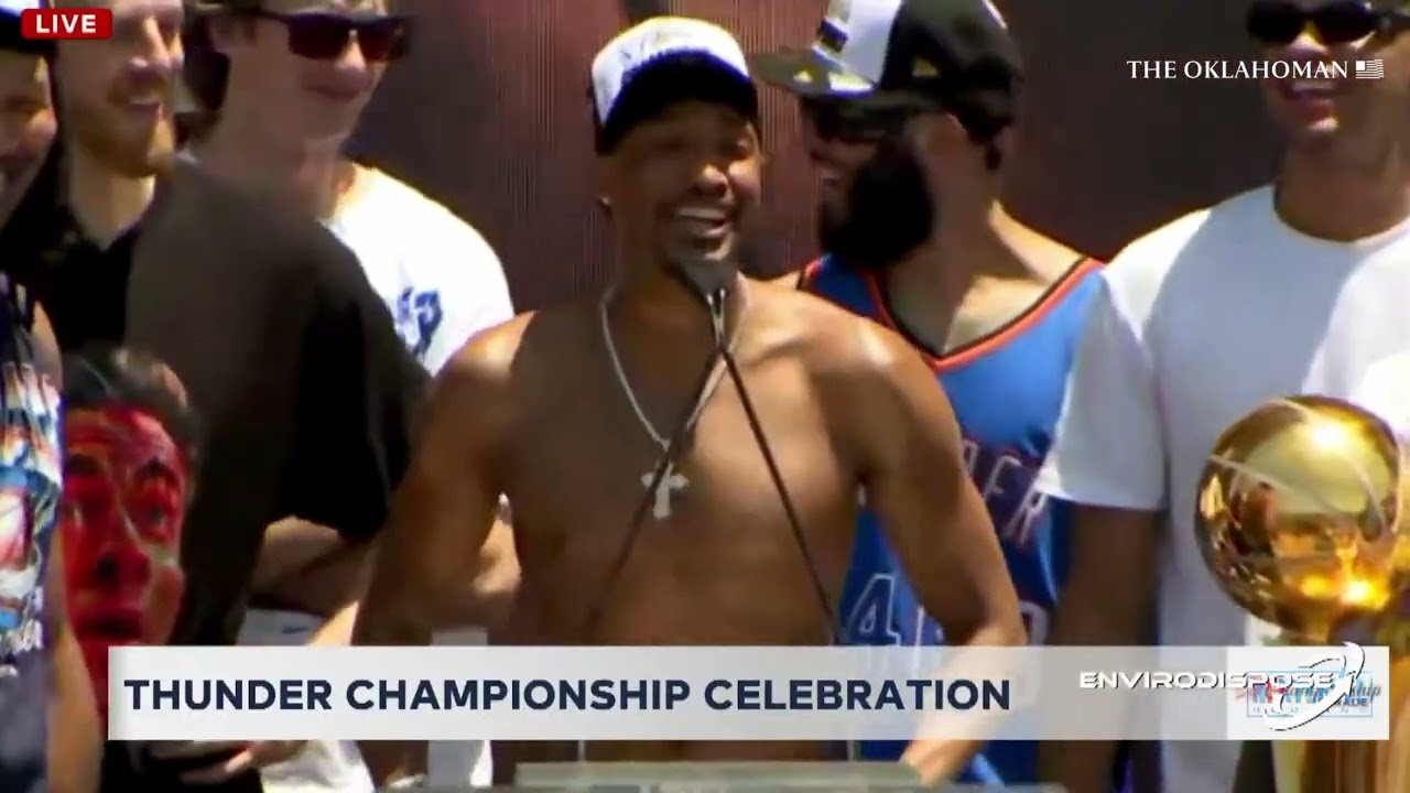 Full OKC Thunder Parade speeches from mayor + Jalen Williams, Aaron Wiggins, Jaylin Williams & SGA