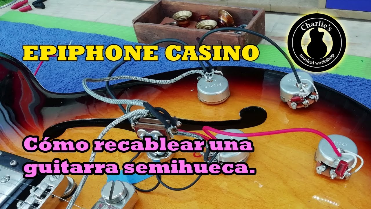 Recableado guitarra semihueca. Epiphone Dot.