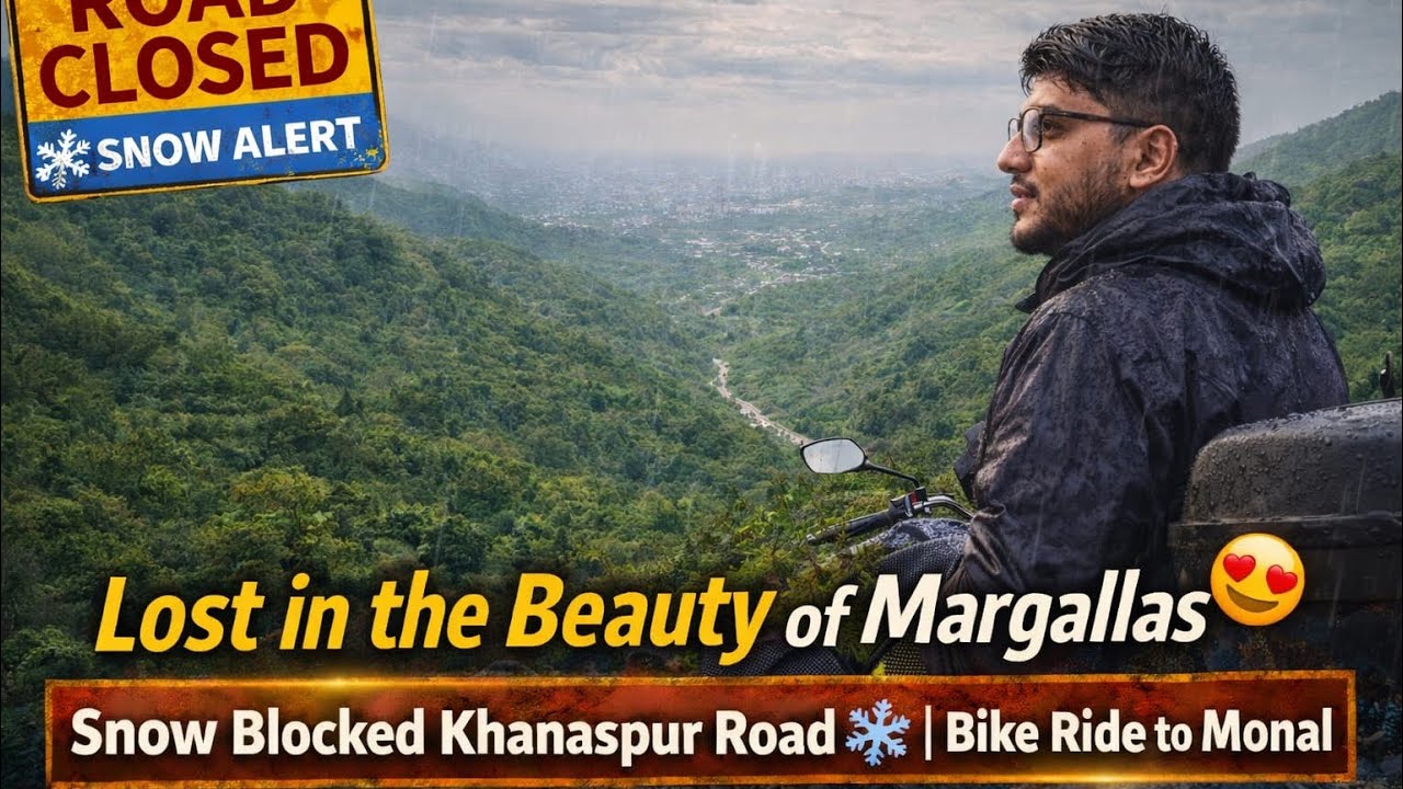 Lost in the Beauty of Margalla Hills 😍 | Snow Blocked Khanaspur Road ❄️ | GS 150 Bike Ride