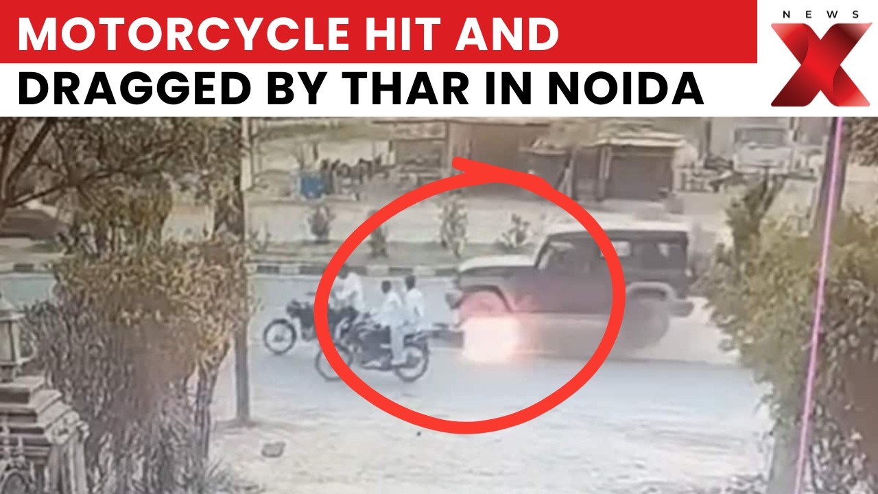 Greater Noida Thar Hits Motorcycle During Petrol Pump Chase | SHOCKING FOOTAGE!