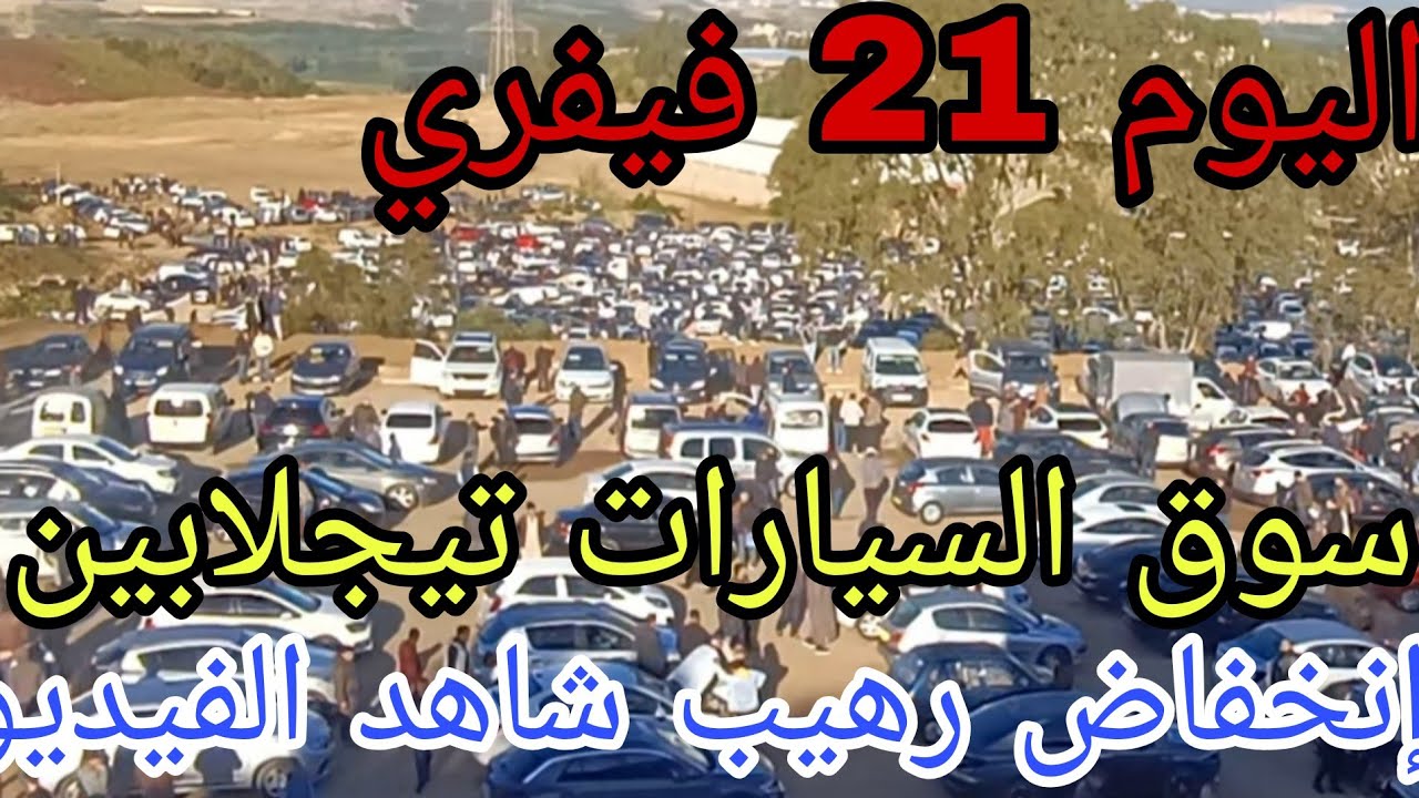 أسعار السيارات اليوم 21 فيفري 2026 سوق تيجلابين و الاسعار في ترجع شاهد الفيديو لمعرفة الاسعار وشكرا 