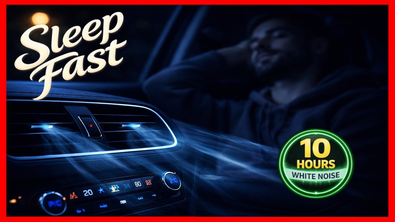 Car AC Sound for Sleep, Steady White Noise, 10 Hours
