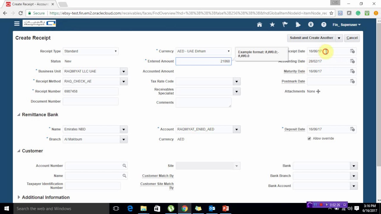 Creation & Application of AR Receipts  Oracle Fusion Cloud