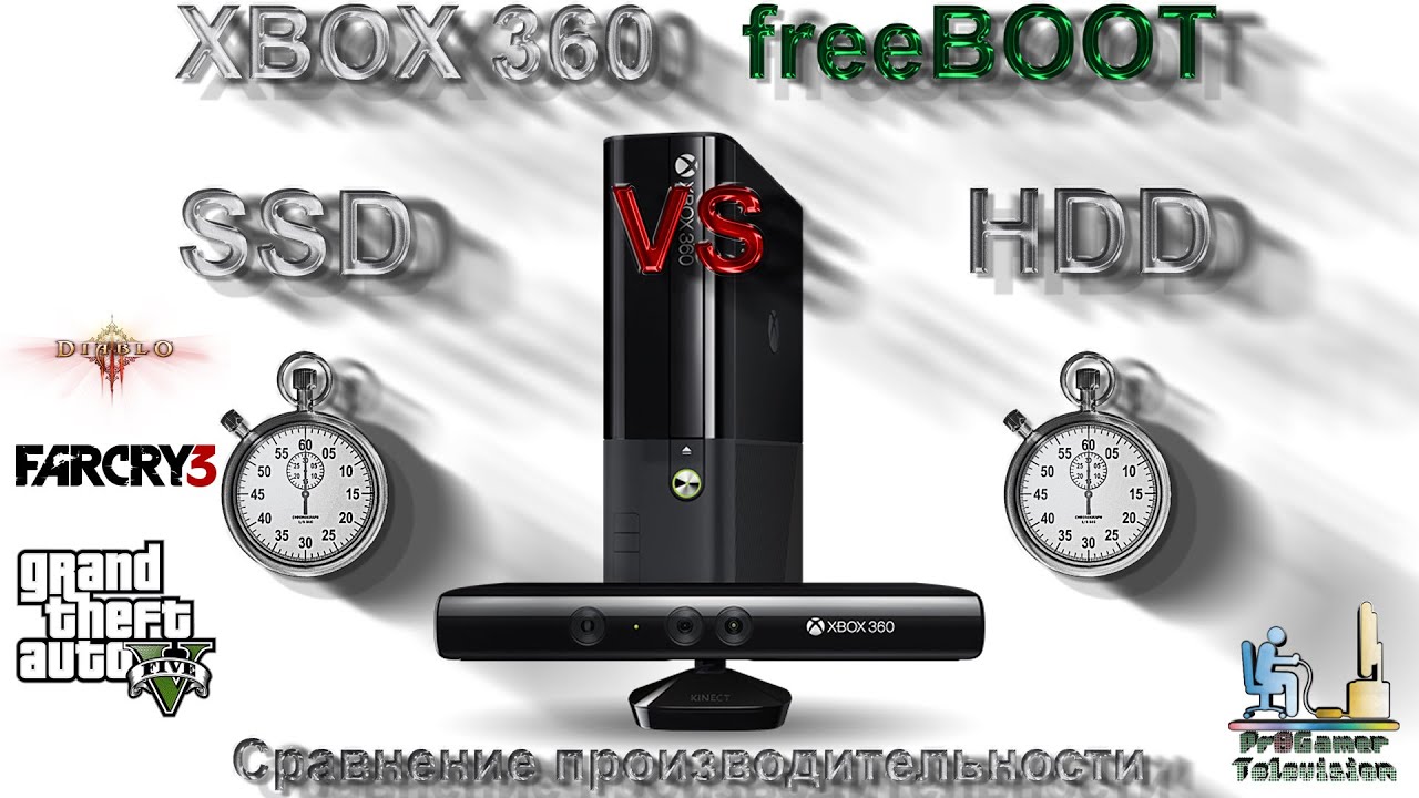 Сравнение скоростей SSD и HDD на приставке Xbox 360 с freeBOOT