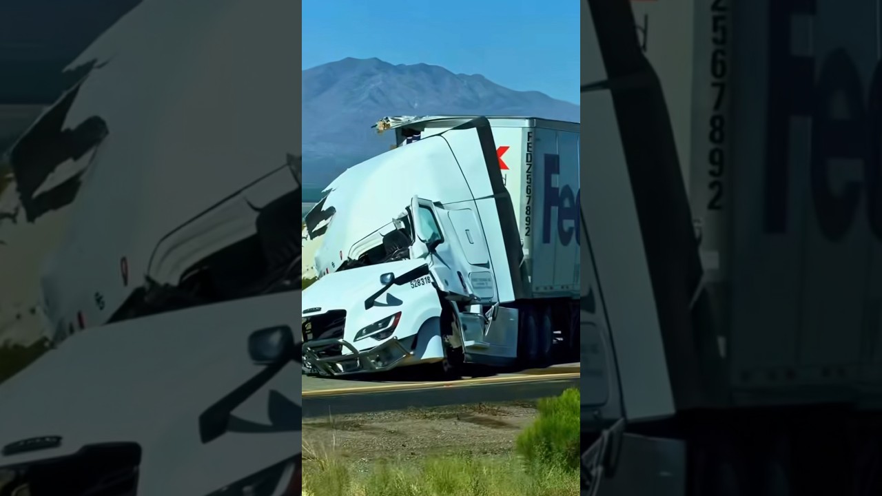 2 Semi Trucks collide on 10‼️#truck #driver #team #crash