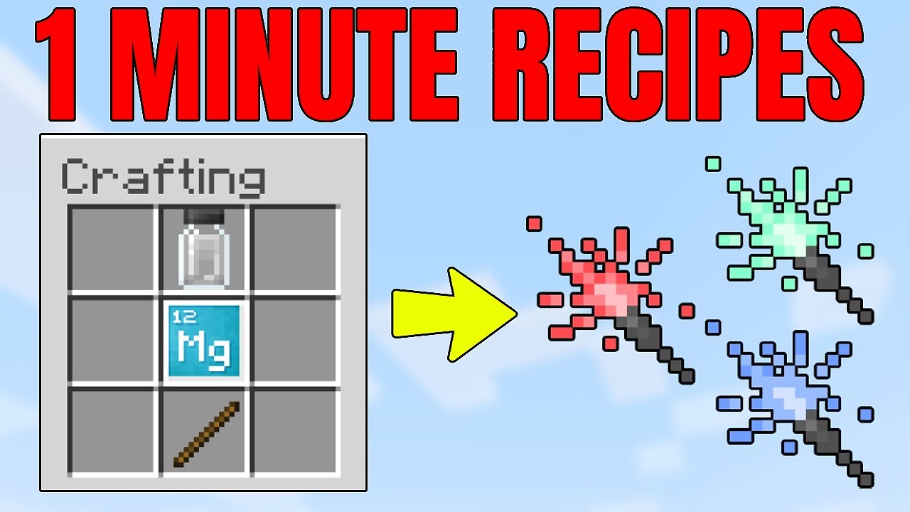 How To Craft Sparklers - 1 MINUTE MINECRAFT RECIPES
