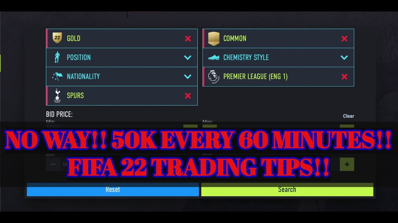 NO WAY!! 50K EVERY 60 MINUTES!! FIFA 22 TRADING TIPS!! MASS BIDDING FILTER!