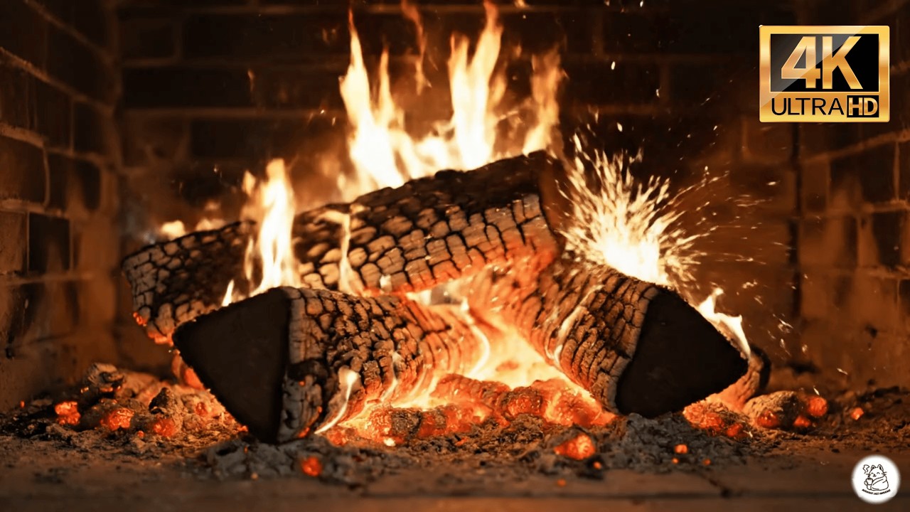 Cozy Fireplace Ambience 🔥 3 Hours Crackling Fire Sounds & Smooth Jazz for Relaxation, Sleep, Study
