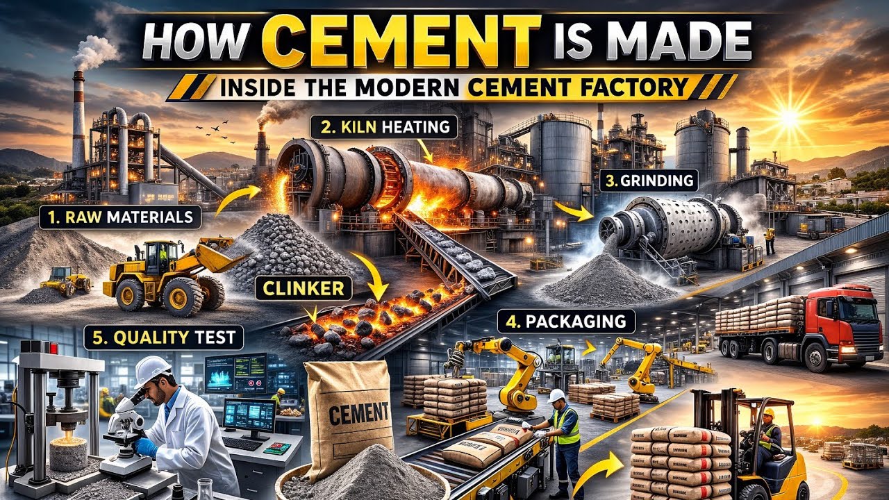 How Cement Is Made | Inside a Modern Cement Factory (Full Process Tour)