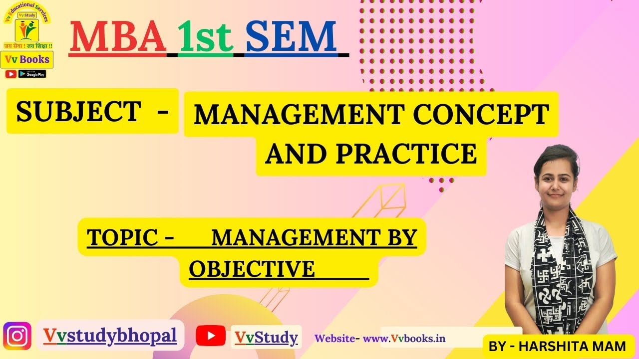 MBA 1st SEM-MANAGEMENT CONCEPTS & PRACTICE TOPIC - MANAGEMENT BY OBJECTIVE & MANAGEMENT BY EXCEPTION